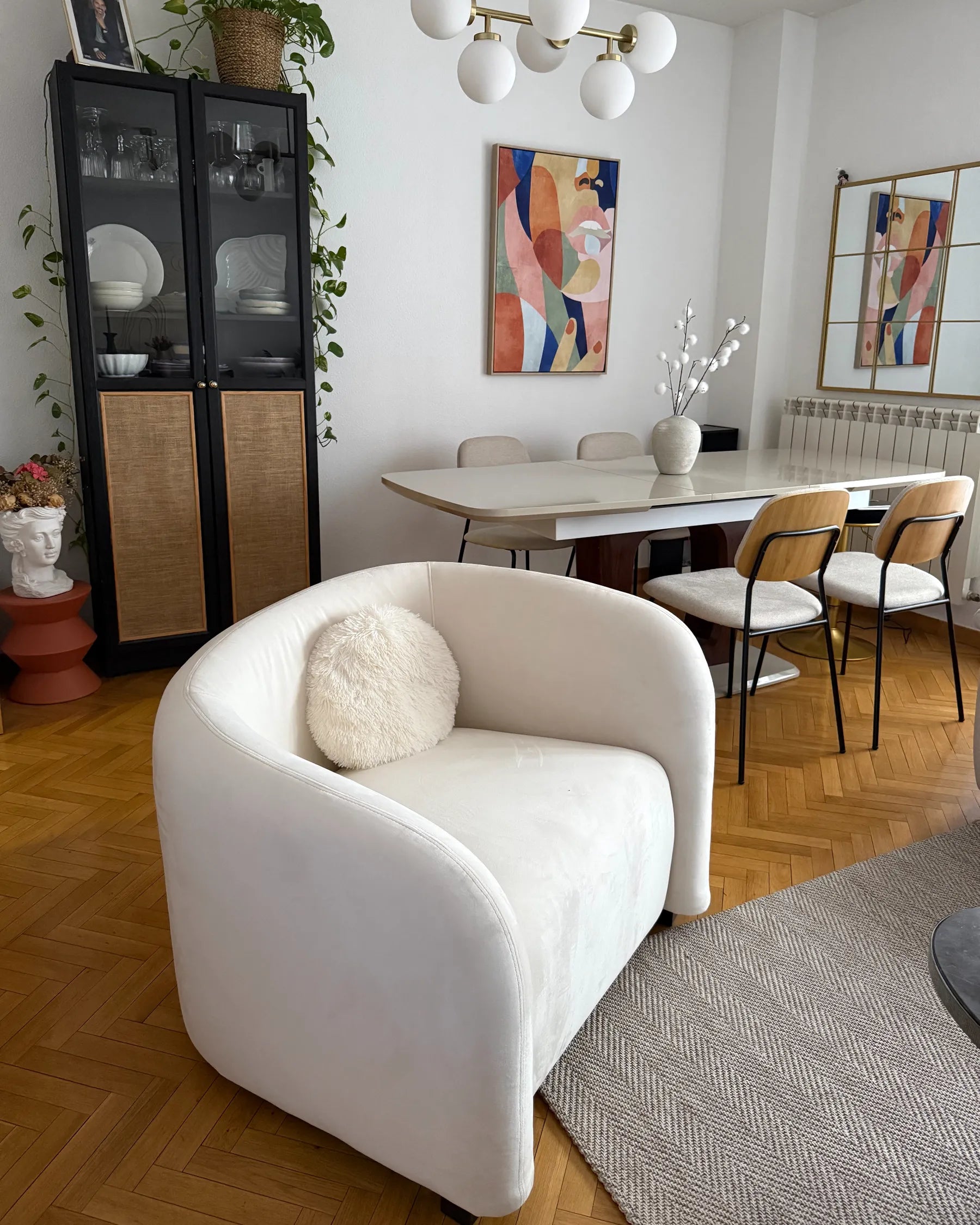 Armchair VELTADA Velvet Off-White