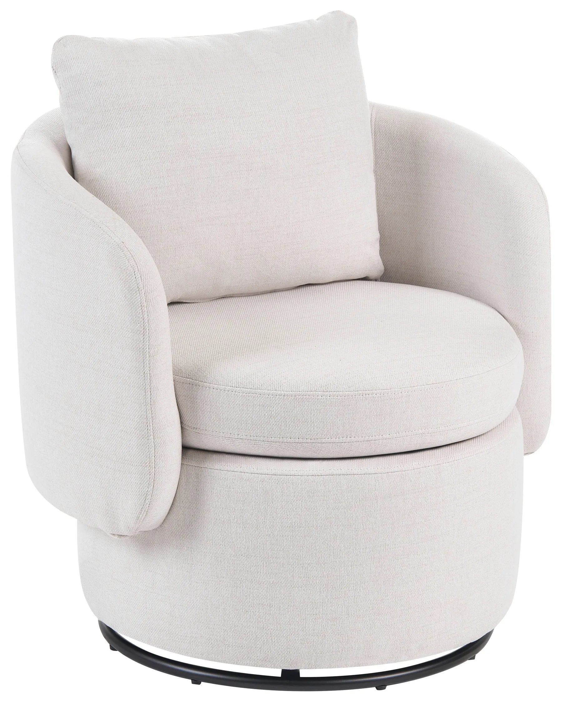 Swivel Armchair HORSENS with Storage Fabric Off-White