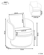 Swivel Armchair HORSENS with Storage Fabric Off-White