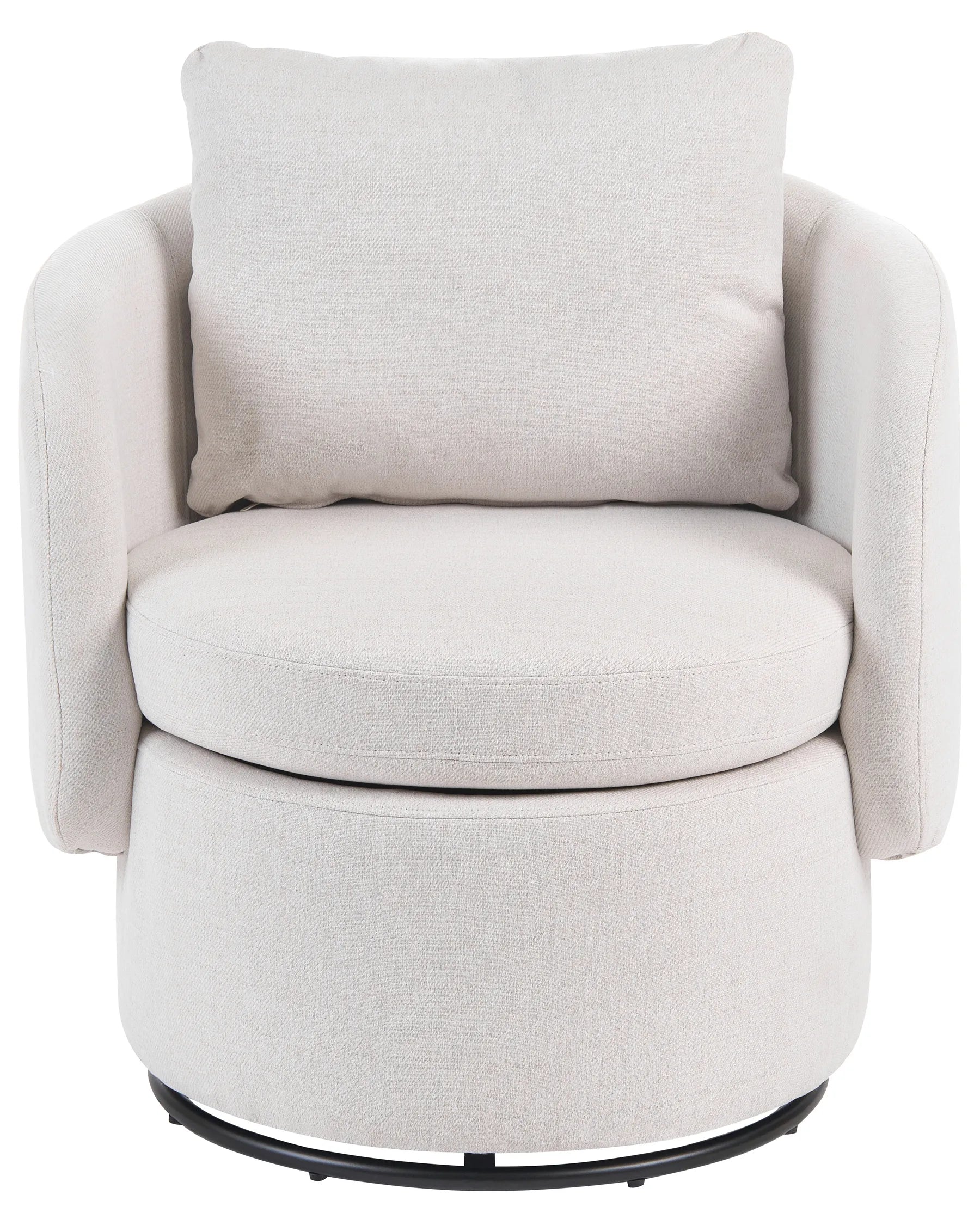 Swivel Armchair HORSENS with Storage Fabric Off-White