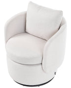 Swivel Armchair HORSENS with Storage Fabric Off-White