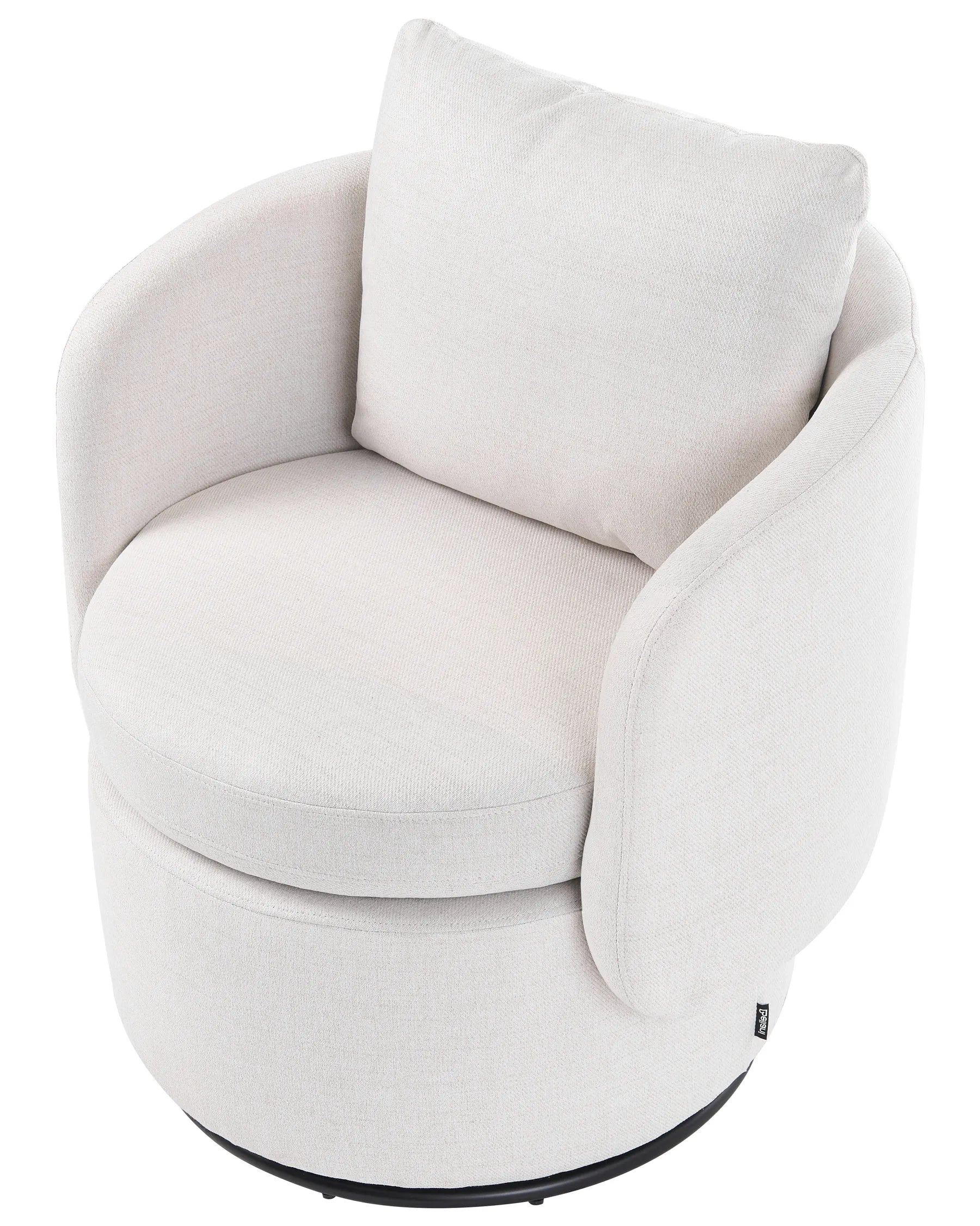 Swivel Armchair HORSENS with Storage Fabric Off-White