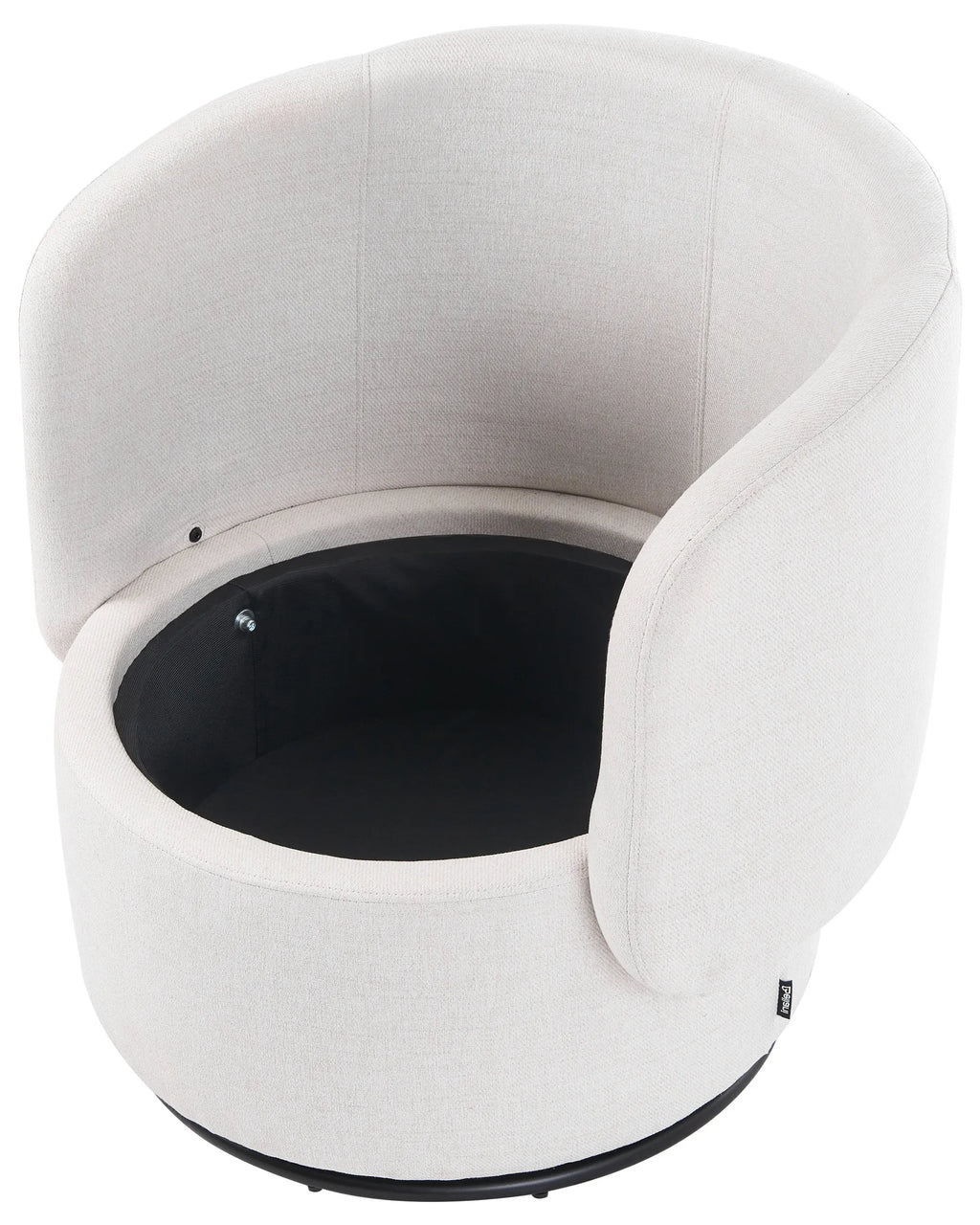 Swivel Armchair HORSENS with Storage Fabric Off-White