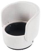 Swivel Armchair HORSENS with Storage Fabric Off-White