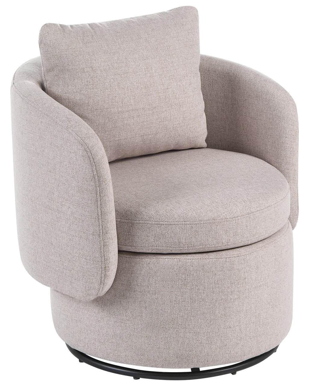 Swivel Armchair HORSENS with Storage Fabric Beige