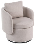 Swivel Armchair HORSENS with Storage Fabric Beige