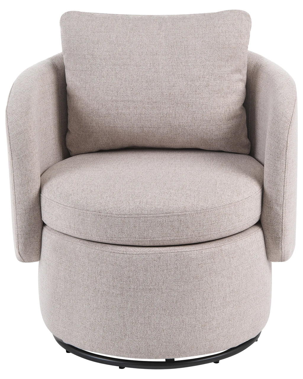 Swivel Armchair HORSENS with Storage Fabric Beige