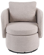 Swivel Armchair HORSENS with Storage Fabric Beige