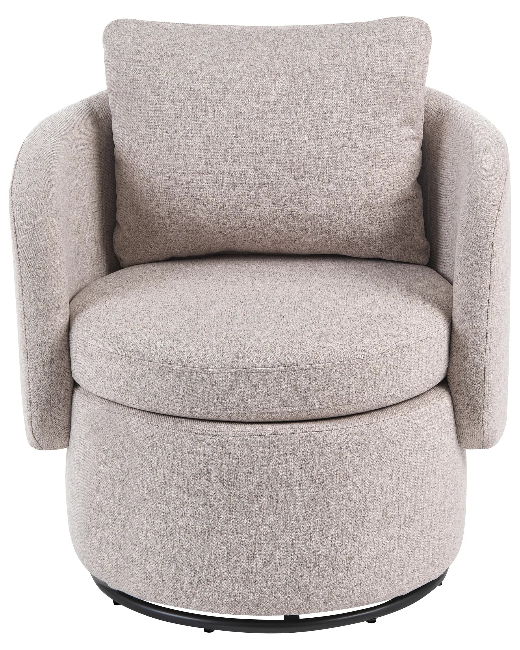 Swivel Armchair HORSENS with Storage Fabric Beige