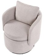 Swivel Armchair HORSENS with Storage Fabric Beige