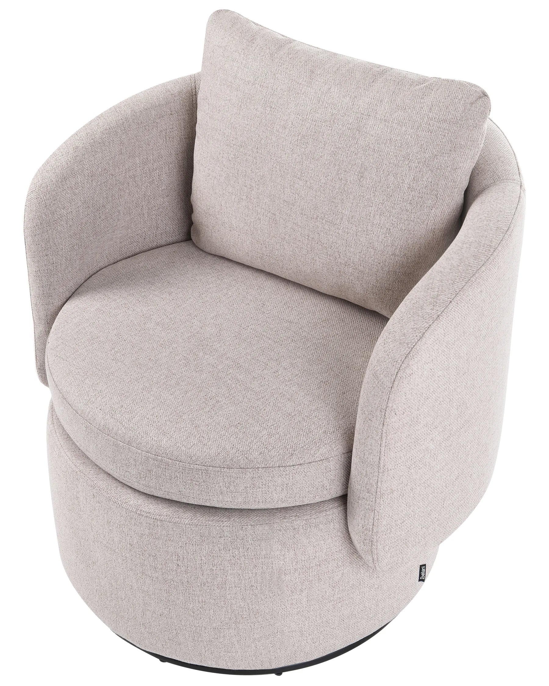 Swivel Armchair HORSENS with Storage Fabric Beige
