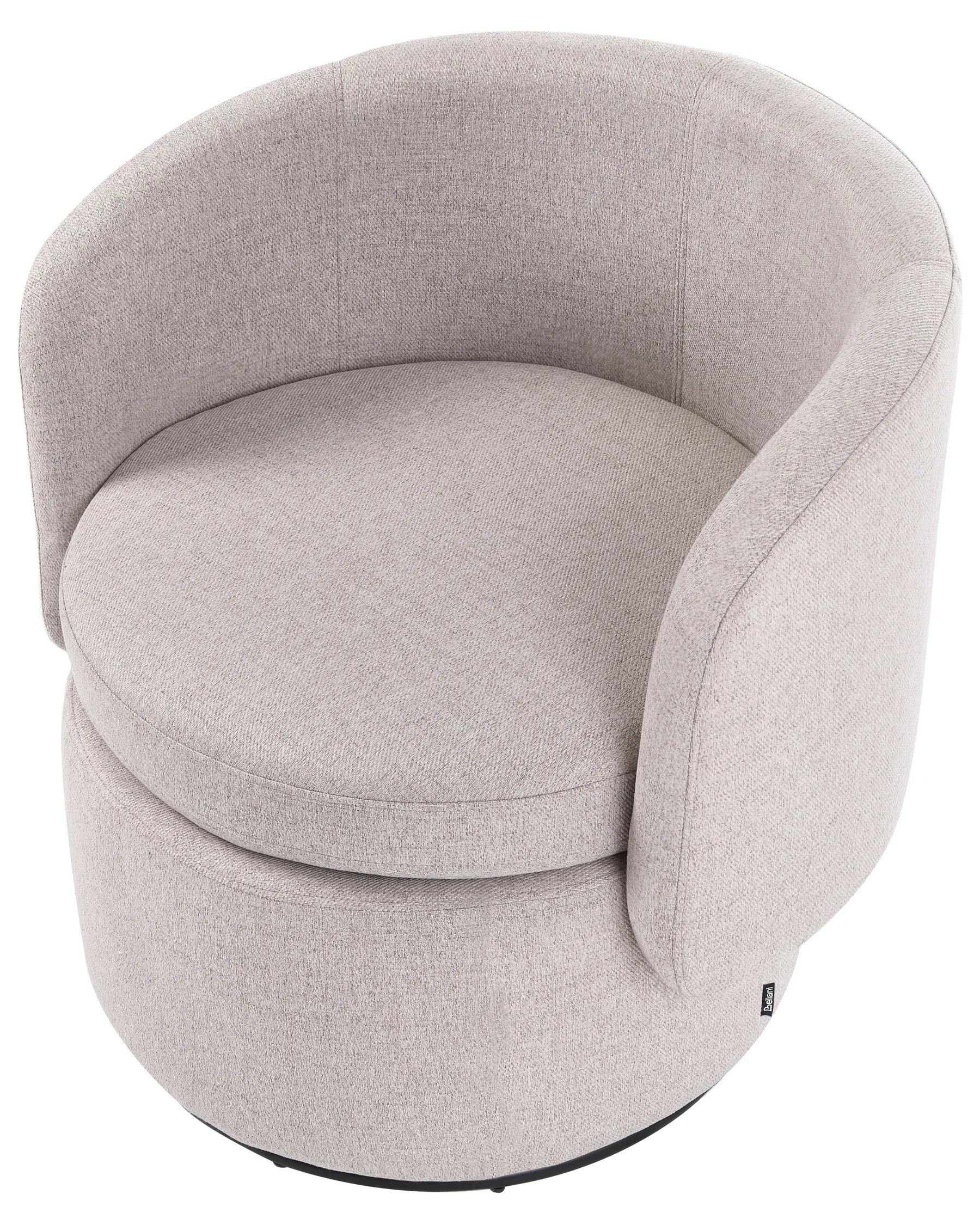 Swivel Armchair HORSENS with Storage Fabric Beige