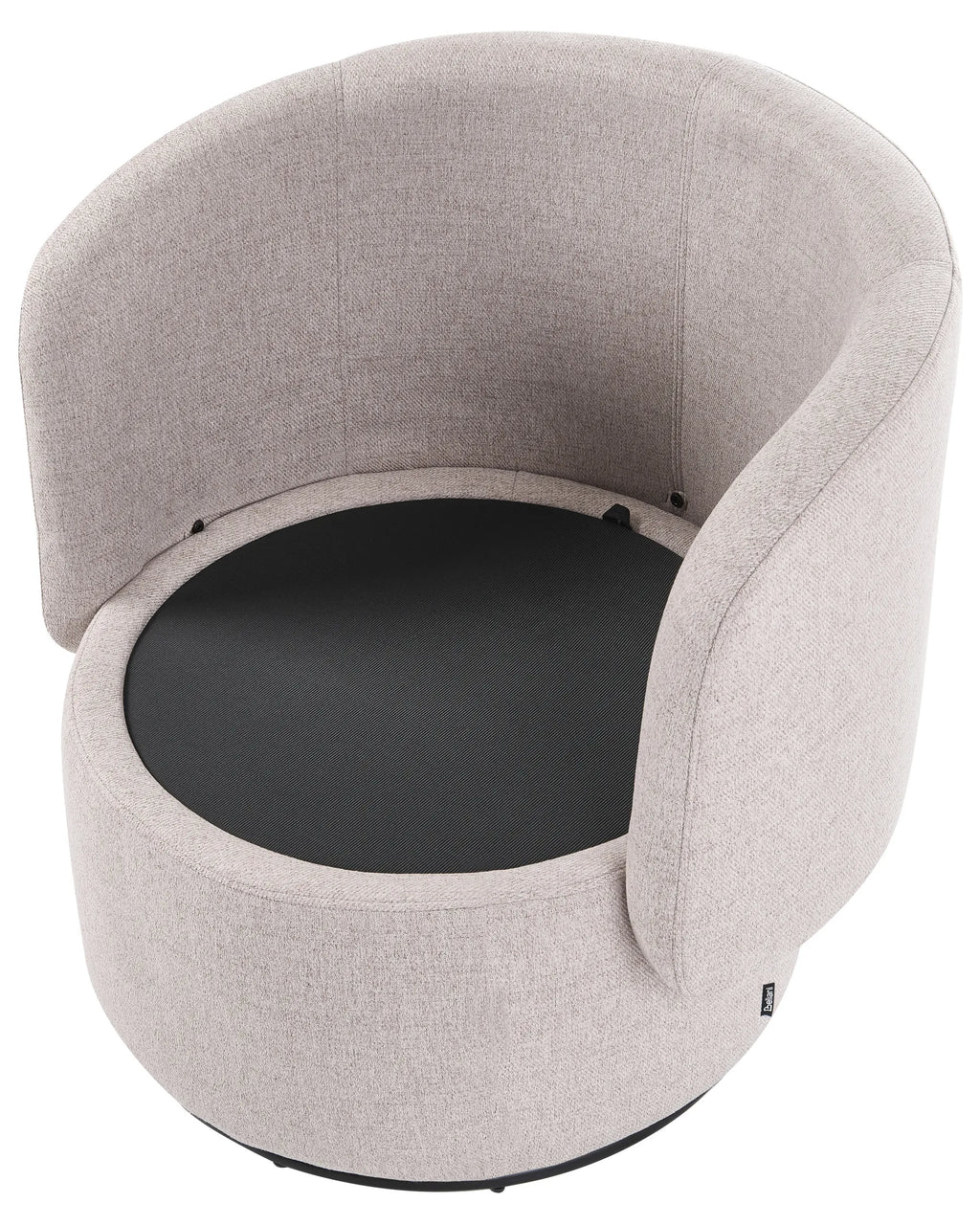 Swivel Armchair HORSENS with Storage Fabric Beige