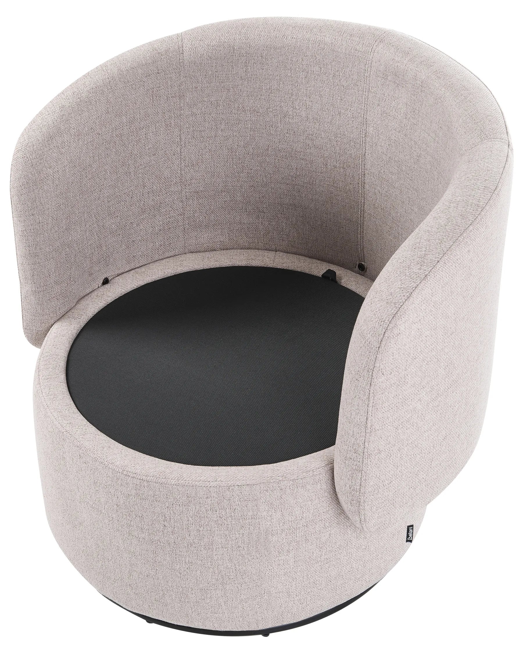 Swivel Armchair HORSENS with Storage Fabric Beige