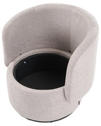 Swivel Armchair HORSENS with Storage Fabric Beige