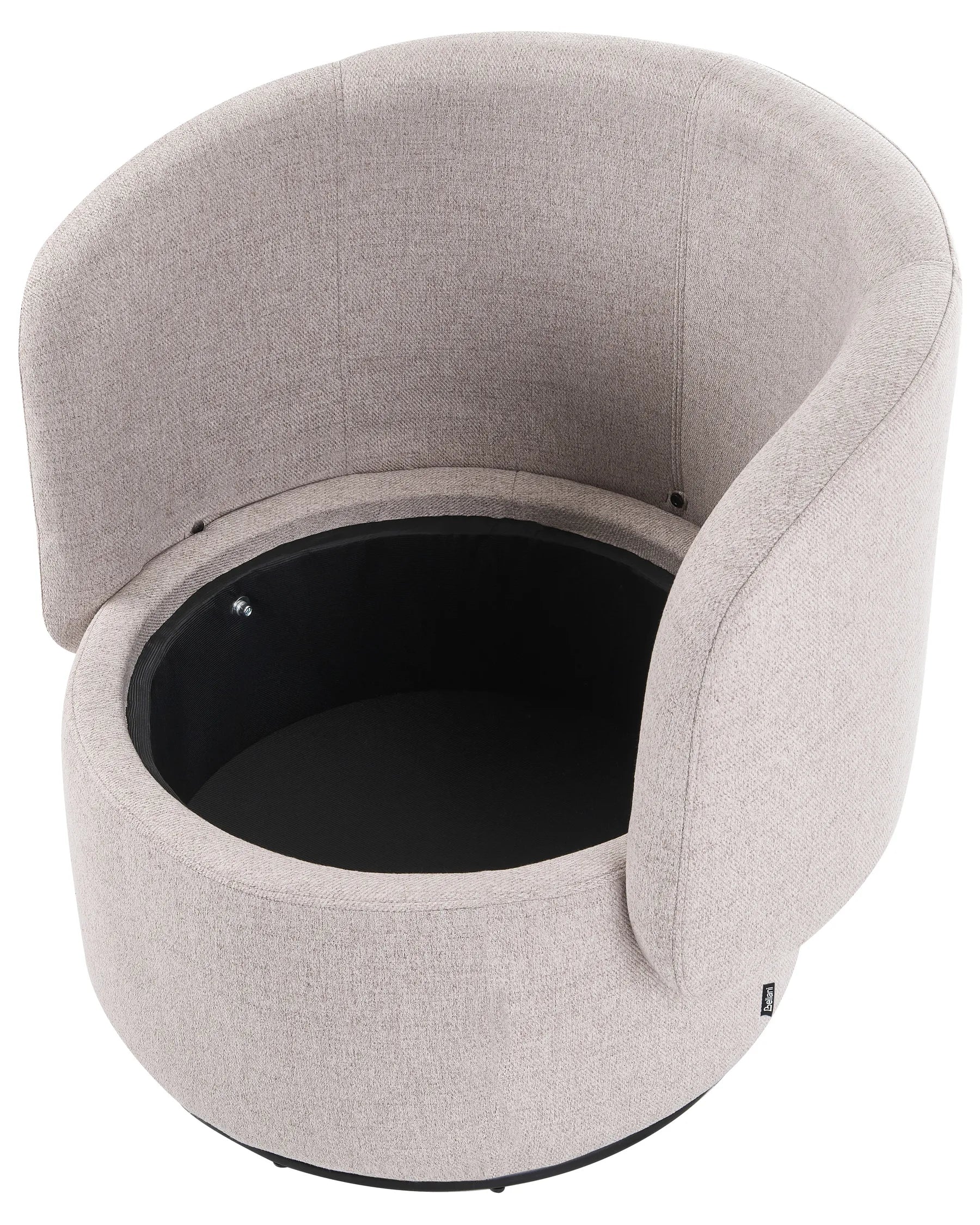 Swivel Armchair HORSENS with Storage Fabric Beige