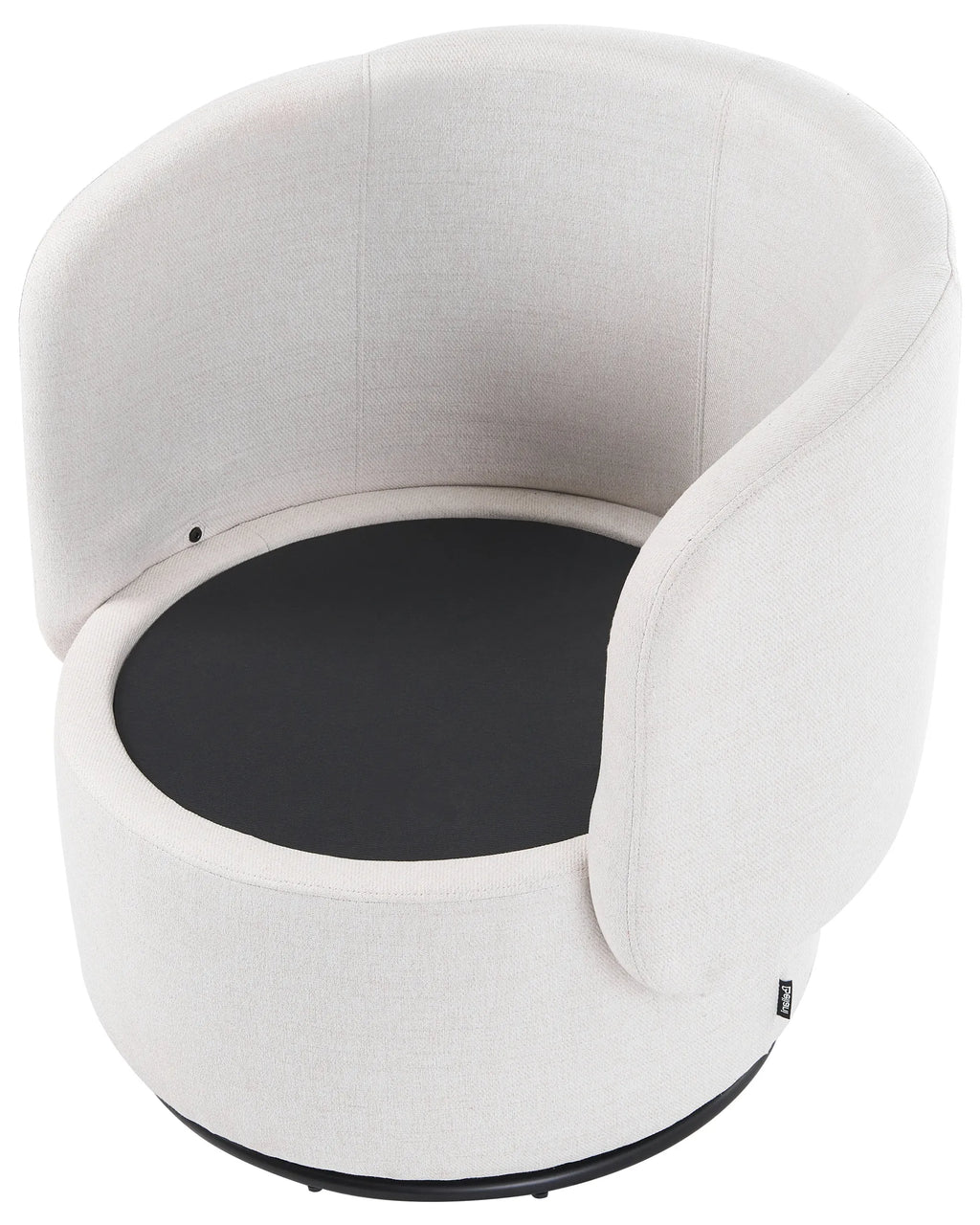 Swivel Armchair HORSENS with Storage Fabric Off-White