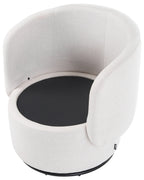 Swivel Armchair HORSENS with Storage Fabric Off-White