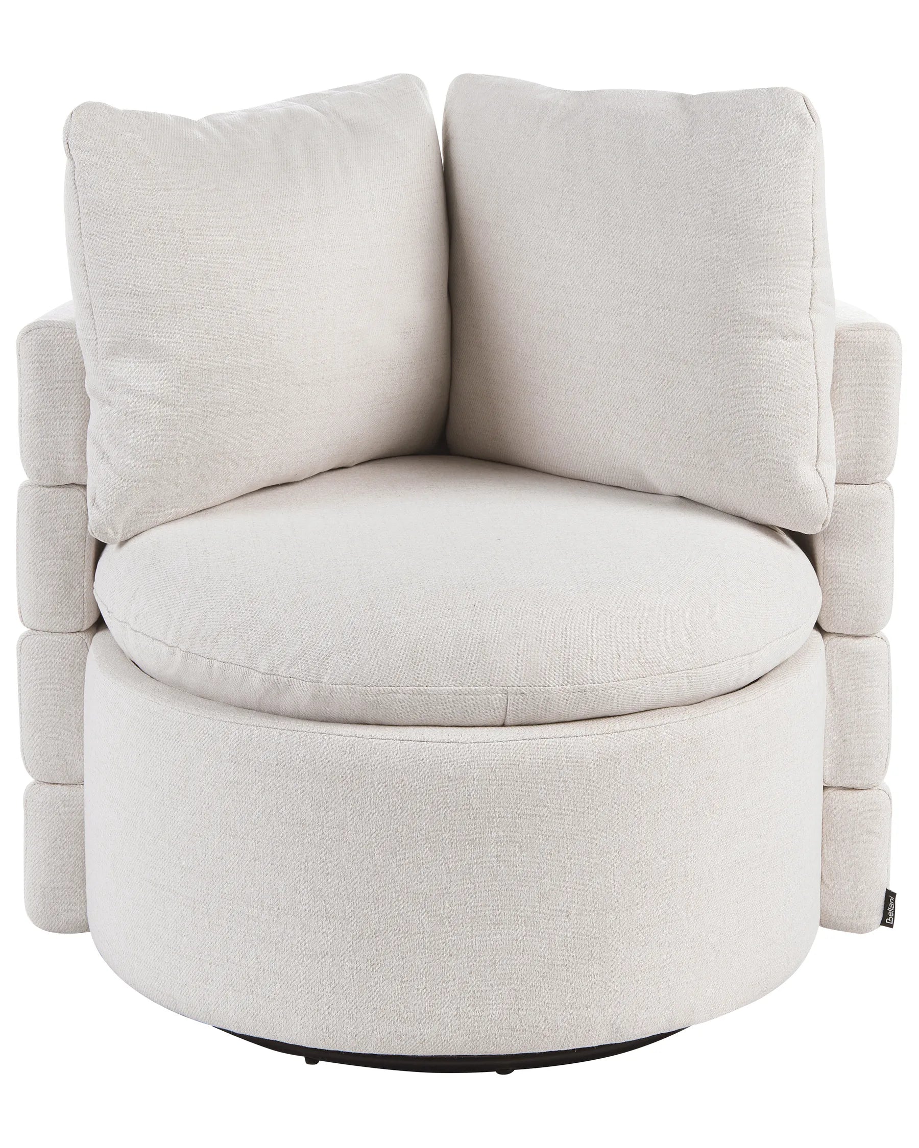 Swivel Armchair RANDERS with Storage Fabric Off-White