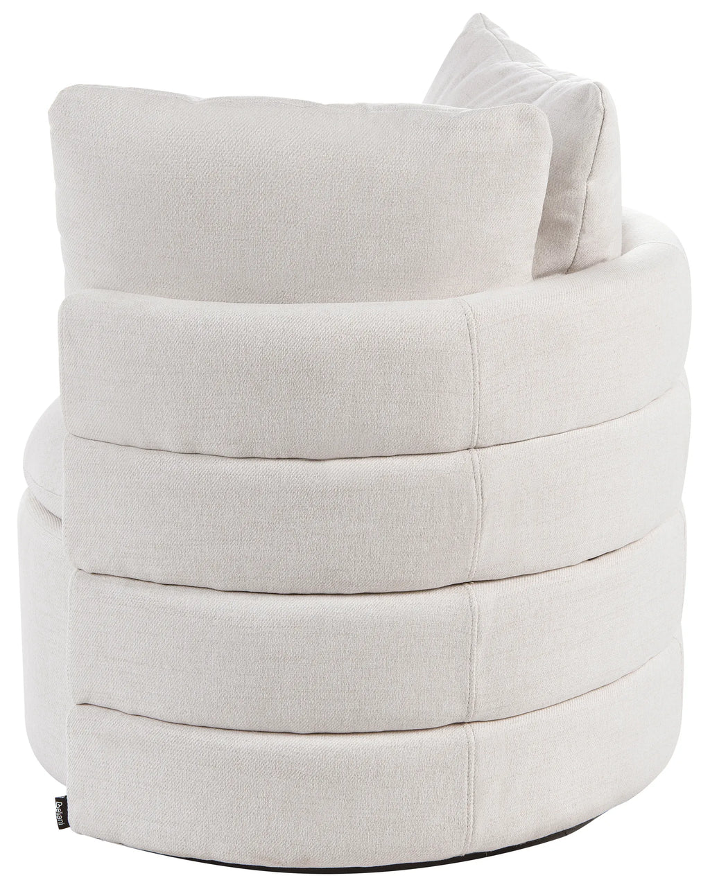 Swivel Armchair RANDERS with Storage Fabric Off-White