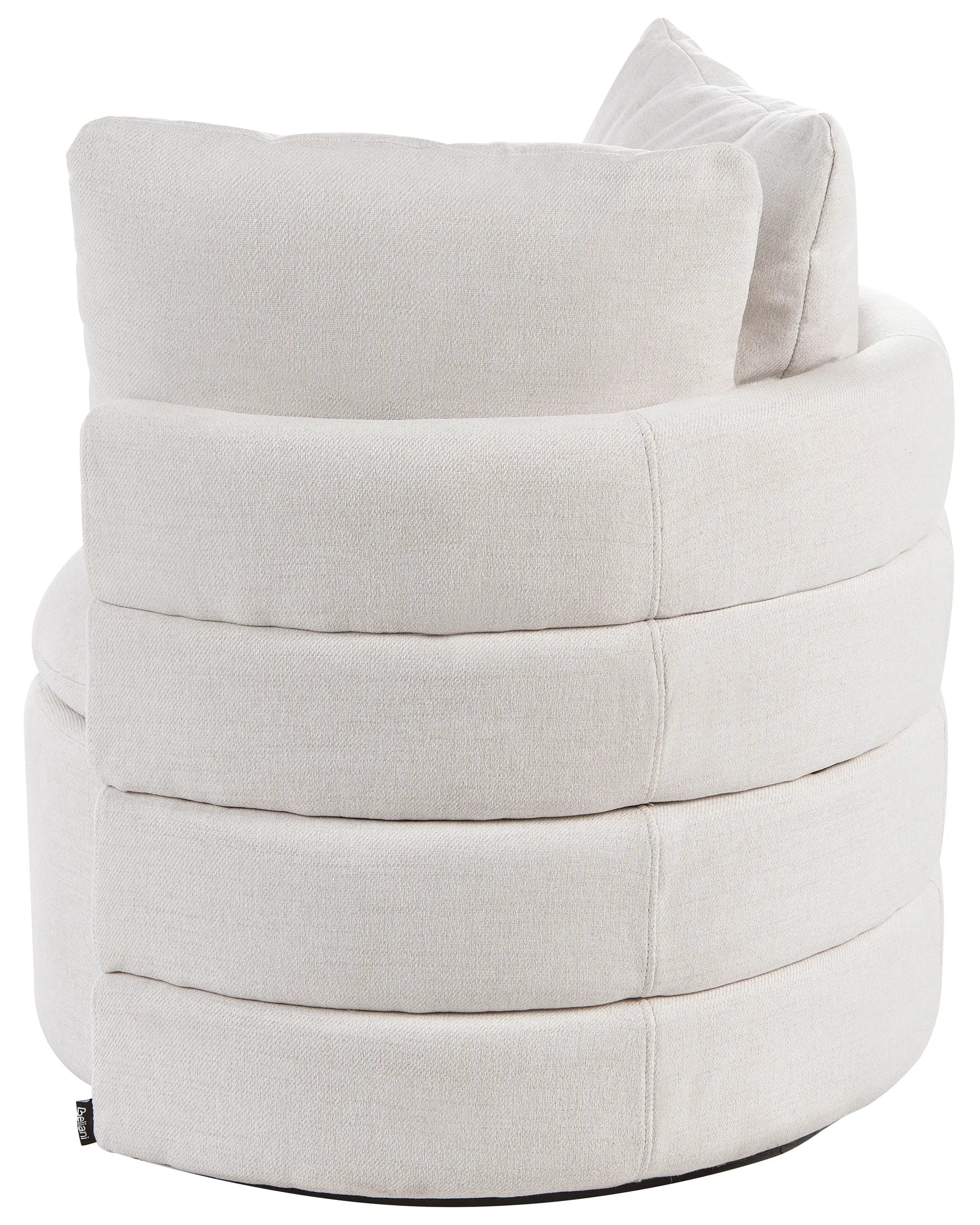 Swivel Armchair RANDERS with Storage Fabric Off-White