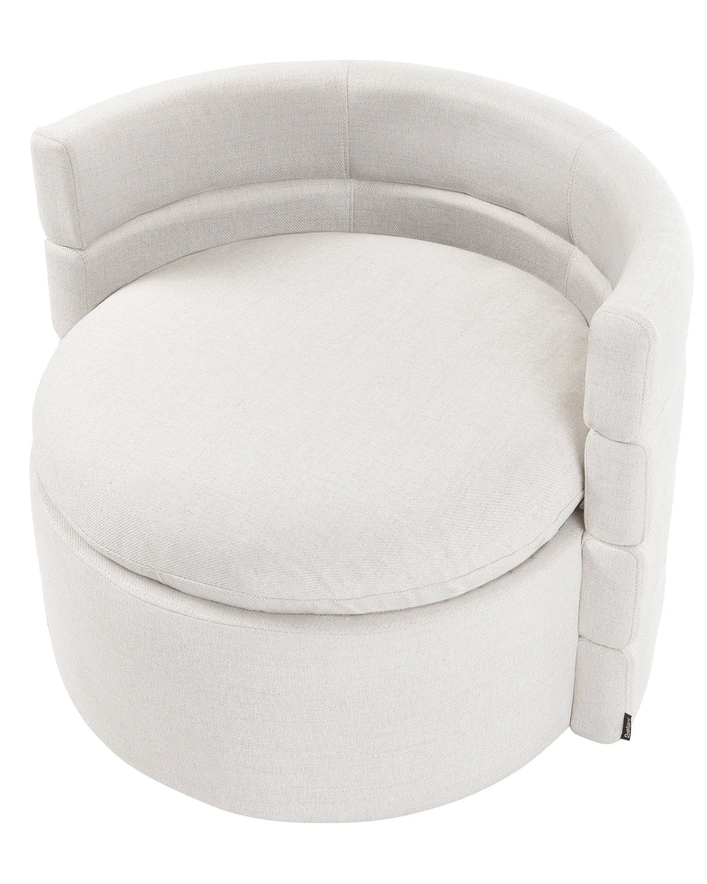 Swivel Armchair RANDERS with Storage Fabric Off-White