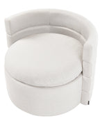 Swivel Armchair RANDERS with Storage Fabric Off-White