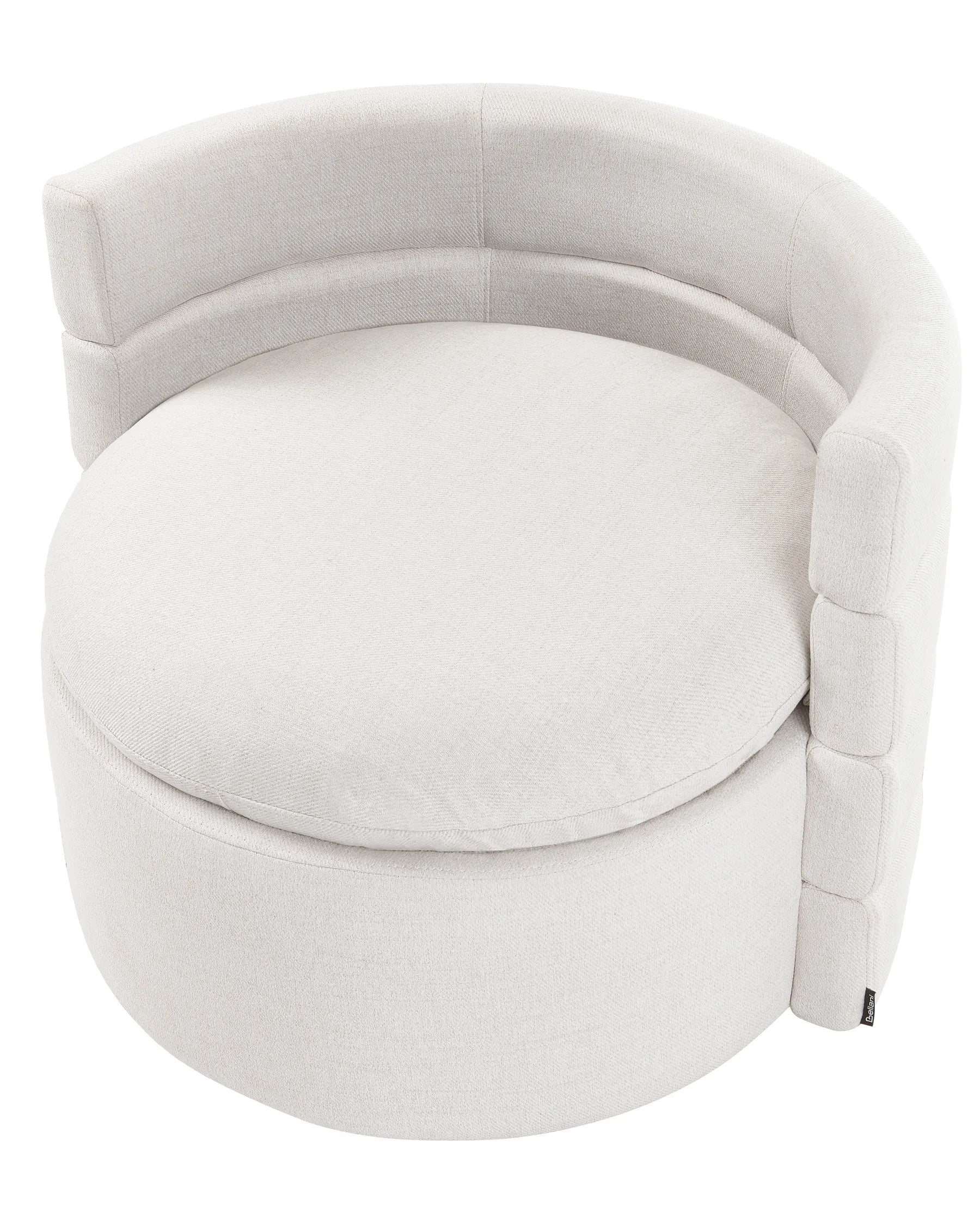 Swivel Armchair RANDERS with Storage Fabric Off-White