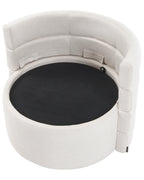 Swivel Armchair RANDERS with Storage Fabric Off-White