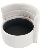 Swivel Armchair RANDERS with Storage Fabric Off-White