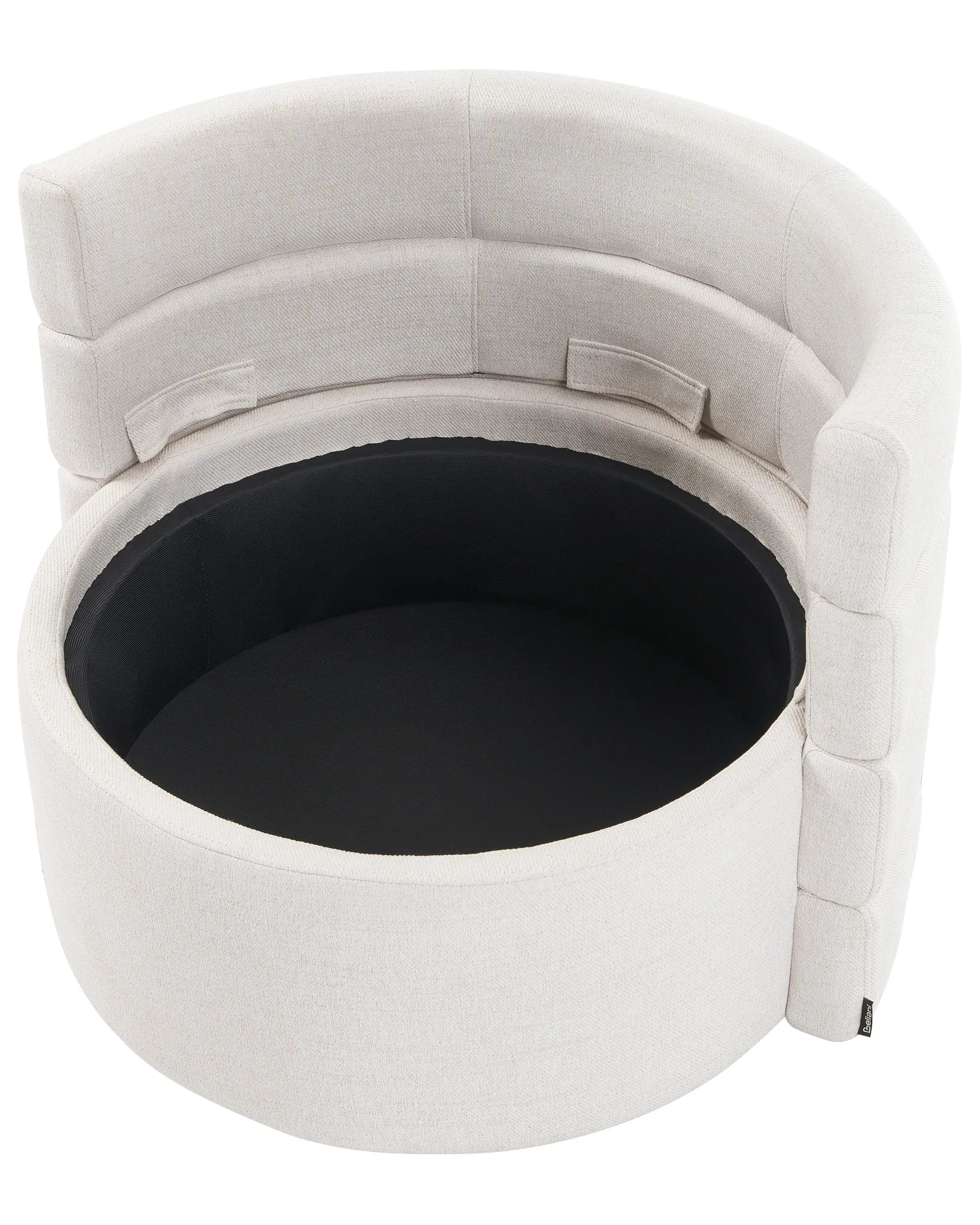 Swivel Armchair RANDERS with Storage Fabric Off-White
