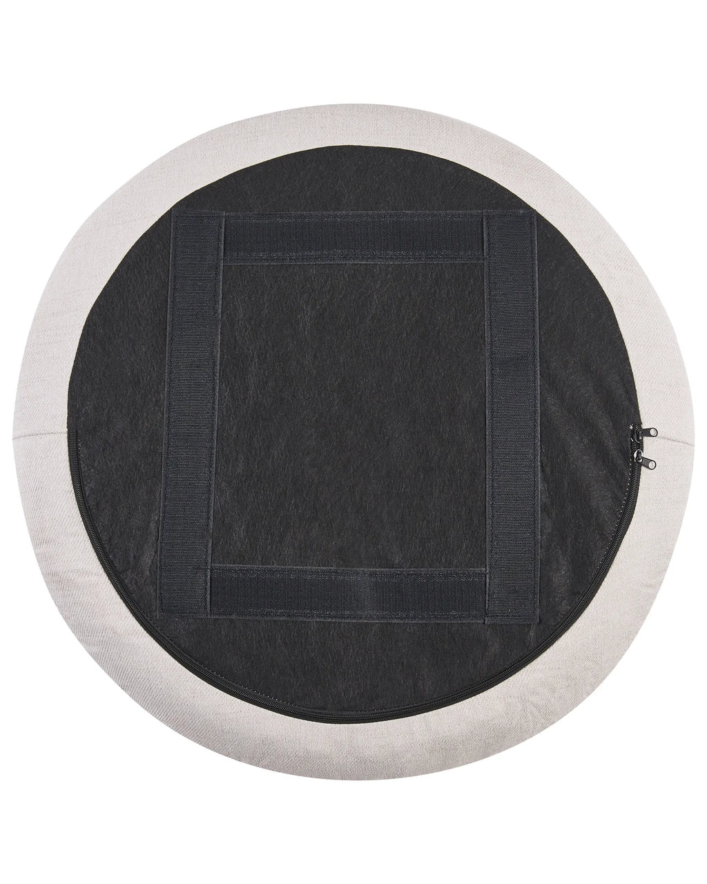 Swivel Armchair RANDERS with Storage Fabric Off-White