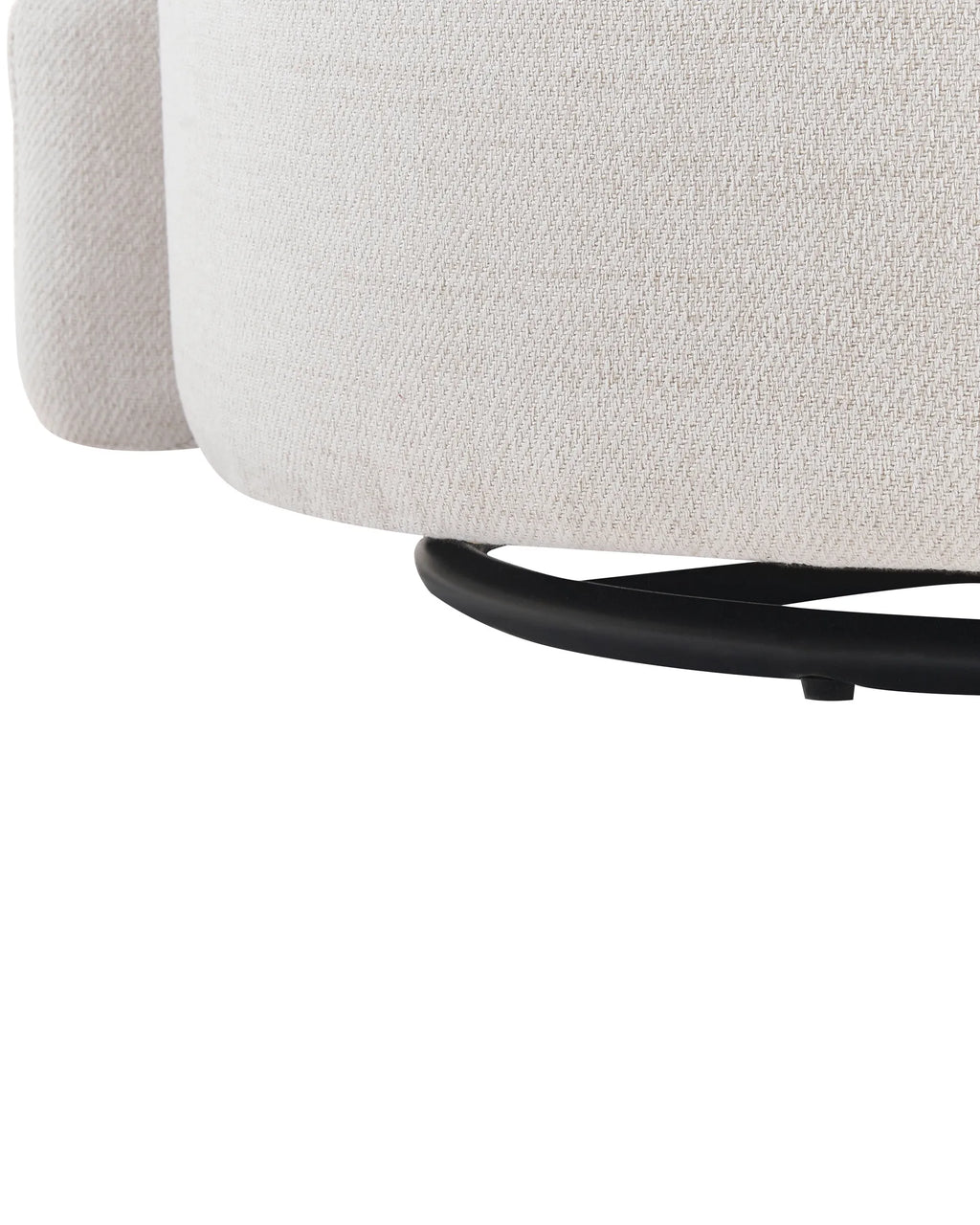 Swivel Armchair RANDERS with Storage Fabric Off-White