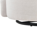 Swivel Armchair RANDERS with Storage Fabric Off-White