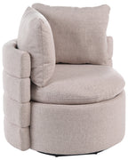 Swivel Armchair RANDERS with Storage Fabric Beige