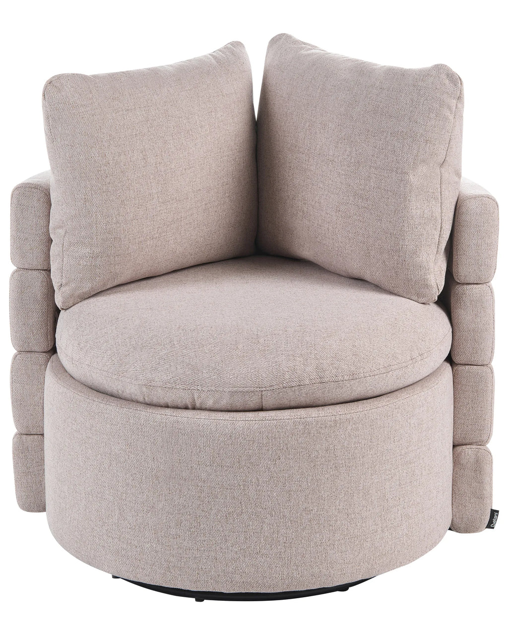 Swivel Armchair RANDERS with Storage Fabric Beige