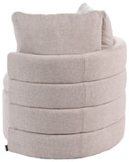 Swivel Armchair RANDERS with Storage Fabric Beige