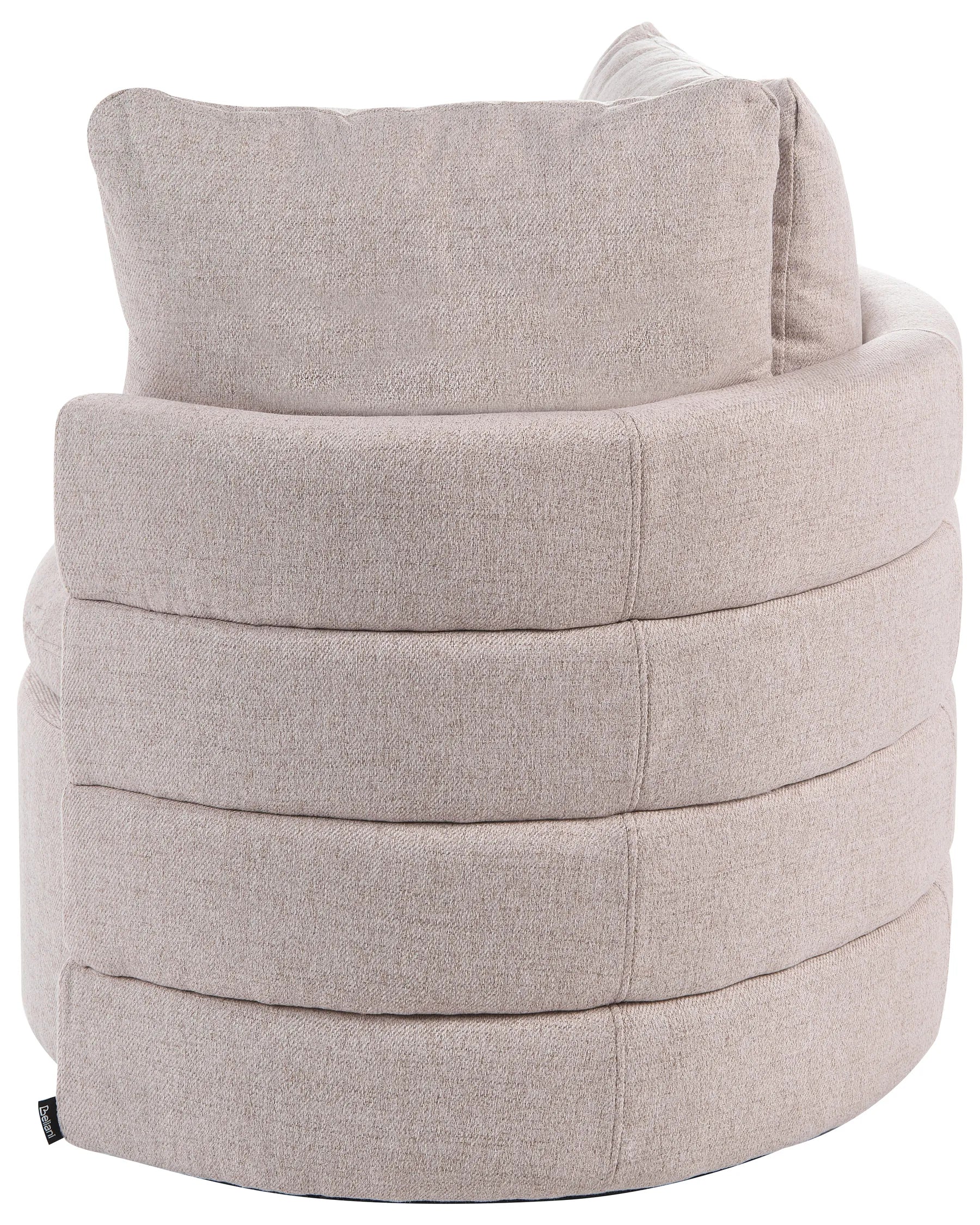 Swivel Armchair RANDERS with Storage Fabric Beige