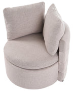 Swivel Armchair RANDERS with Storage Fabric Beige