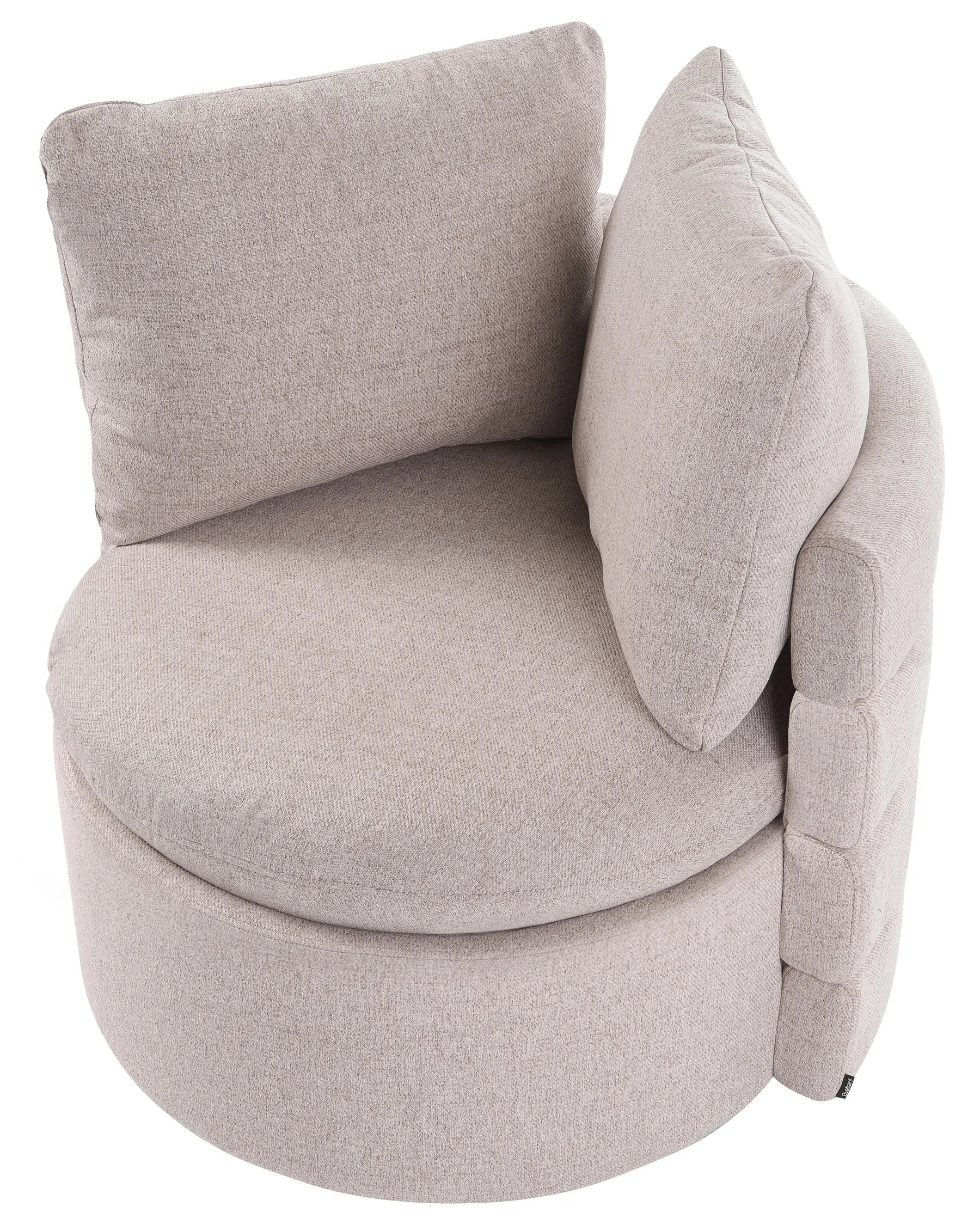 Swivel Armchair RANDERS with Storage Fabric Beige