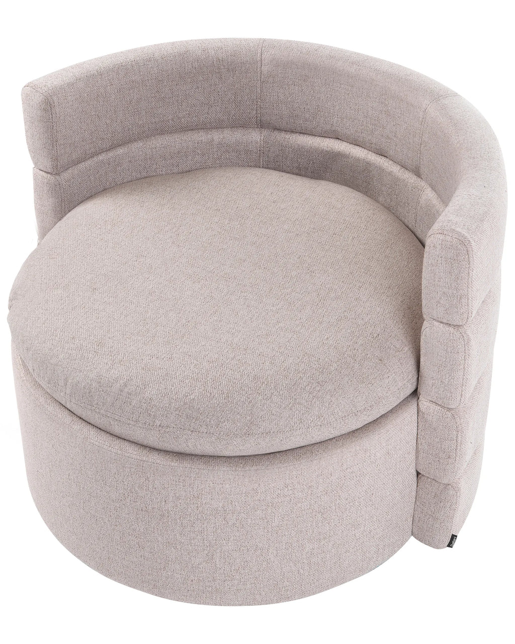Swivel Armchair RANDERS with Storage Fabric Beige