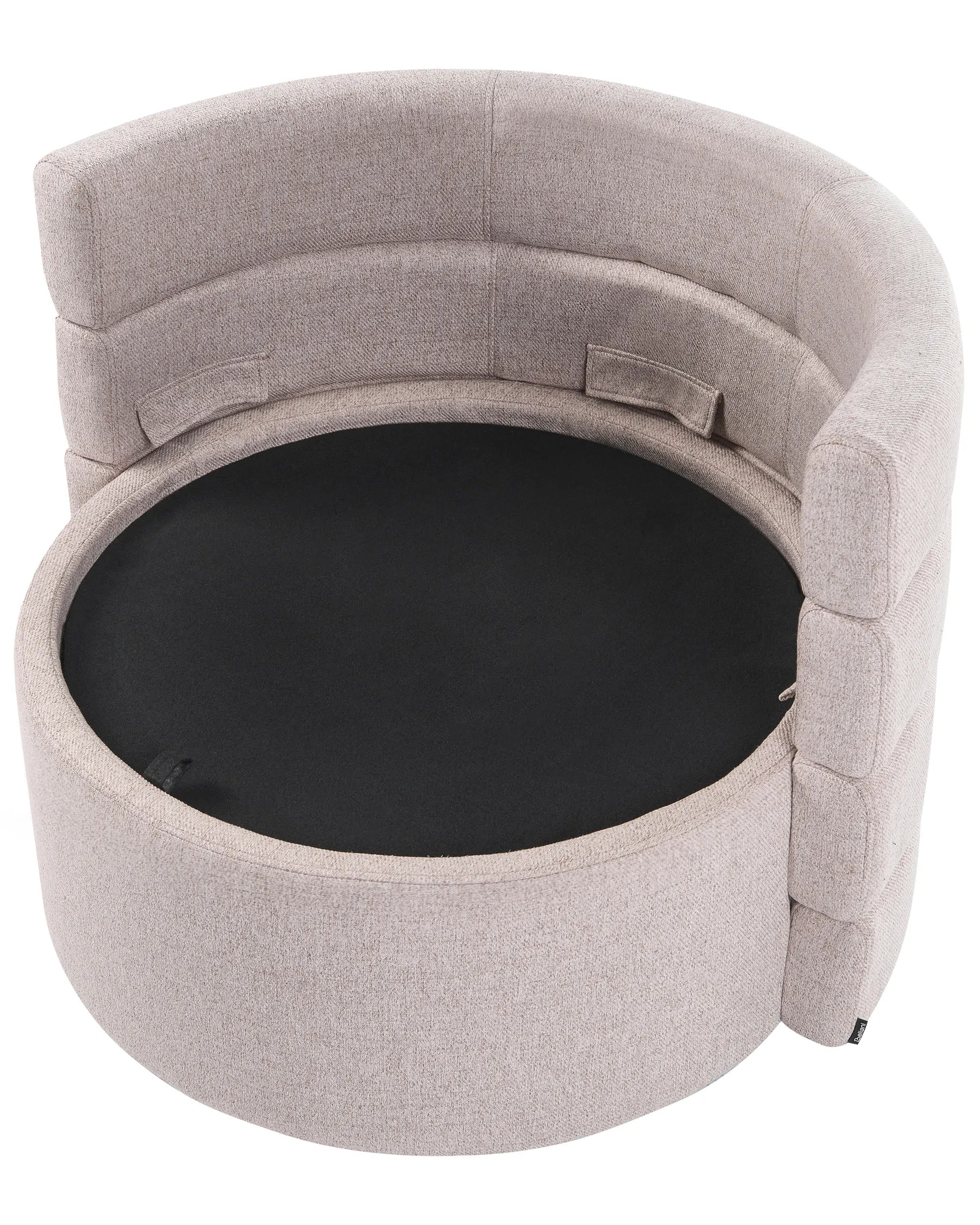 Swivel Armchair RANDERS with Storage Fabric Beige