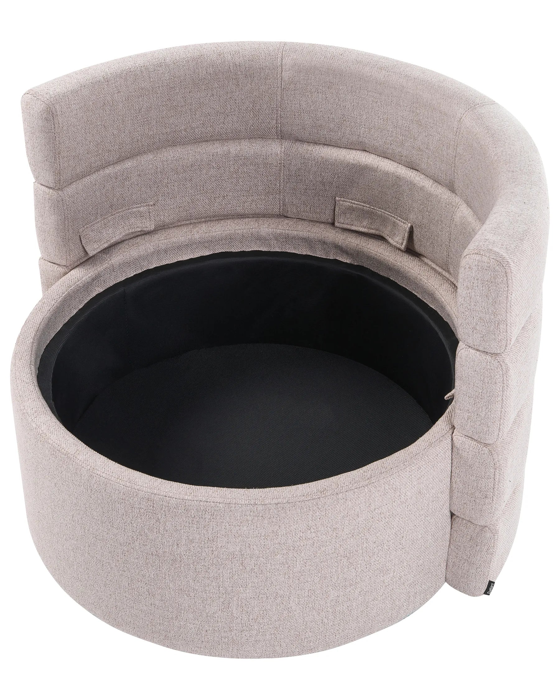 Swivel Armchair RANDERS with Storage Fabric Beige