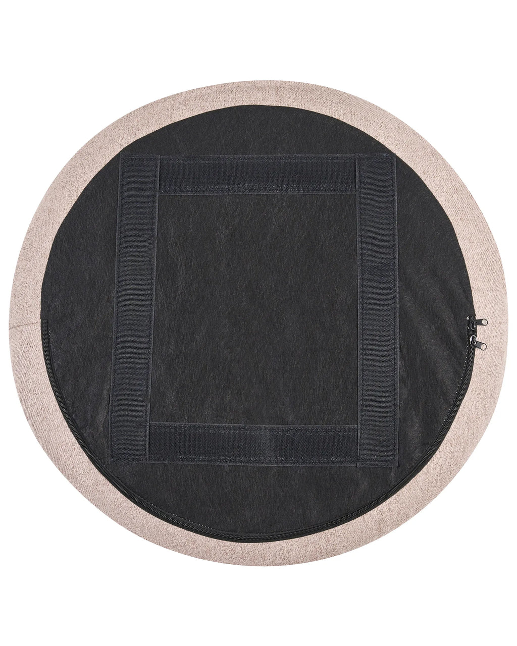 Swivel Armchair RANDERS with Storage Fabric Beige