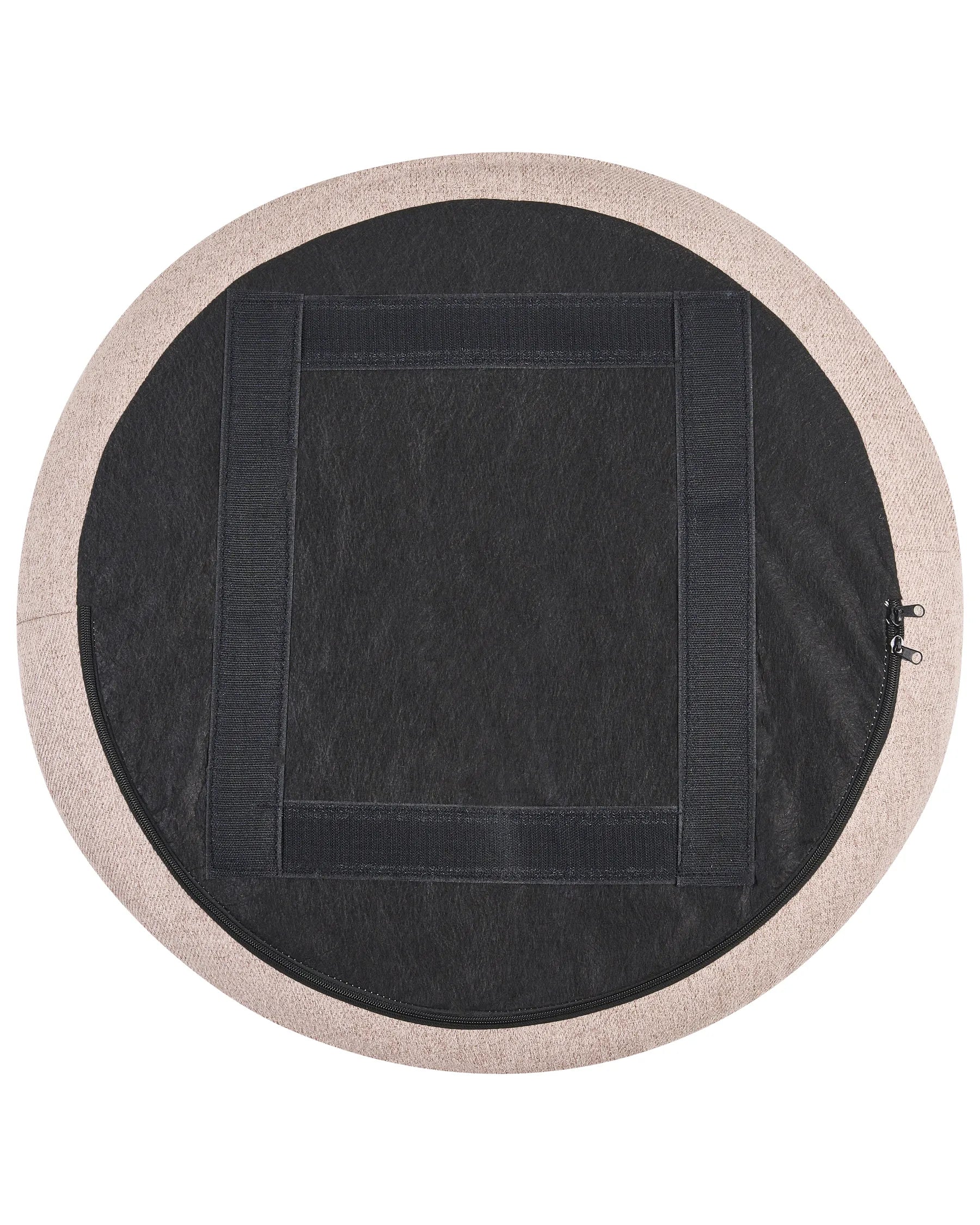 Swivel Armchair RANDERS with Storage Fabric Beige