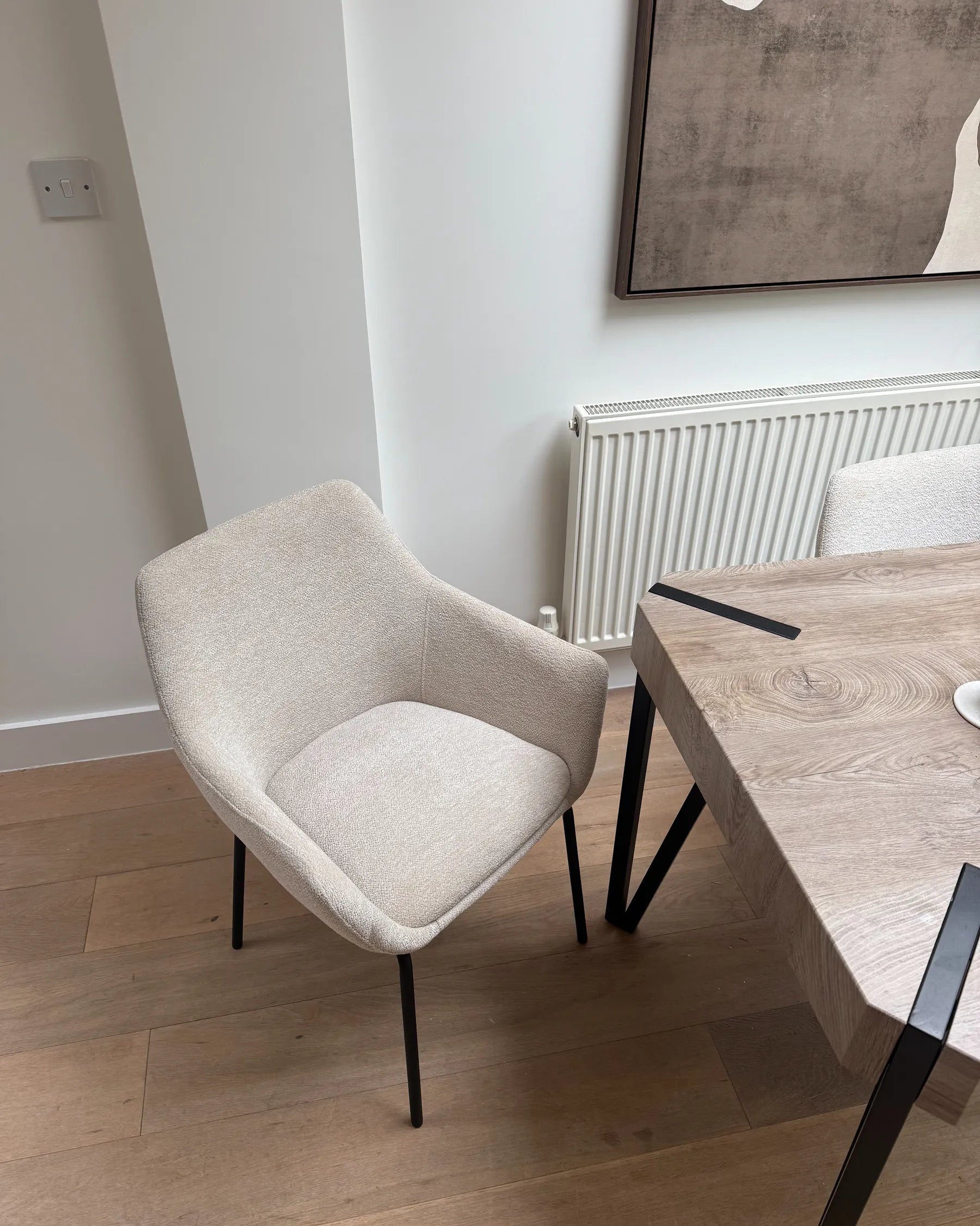 Set of 2 Dining Chairs BOWDON Chenille Light Beige