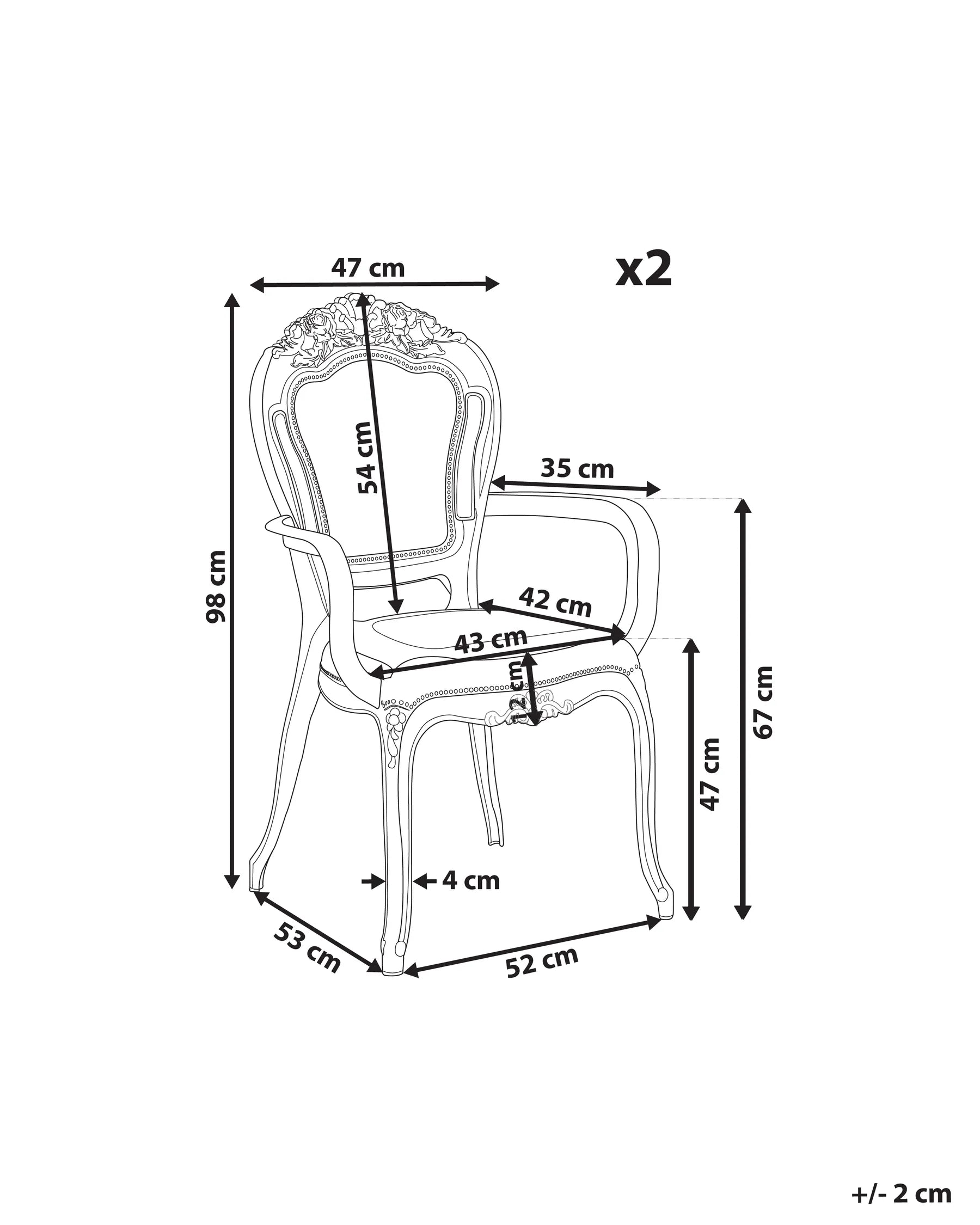 Set of 2 Dining Chairs VERMONT Transparent