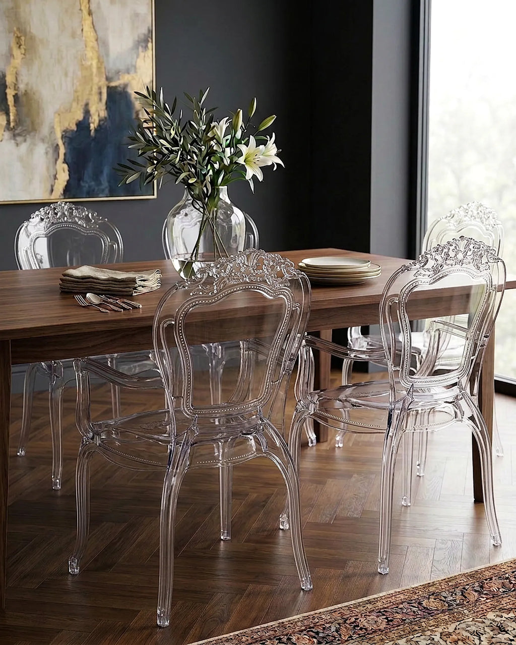 Set of 2 Dining Chairs VERMONT Transparent