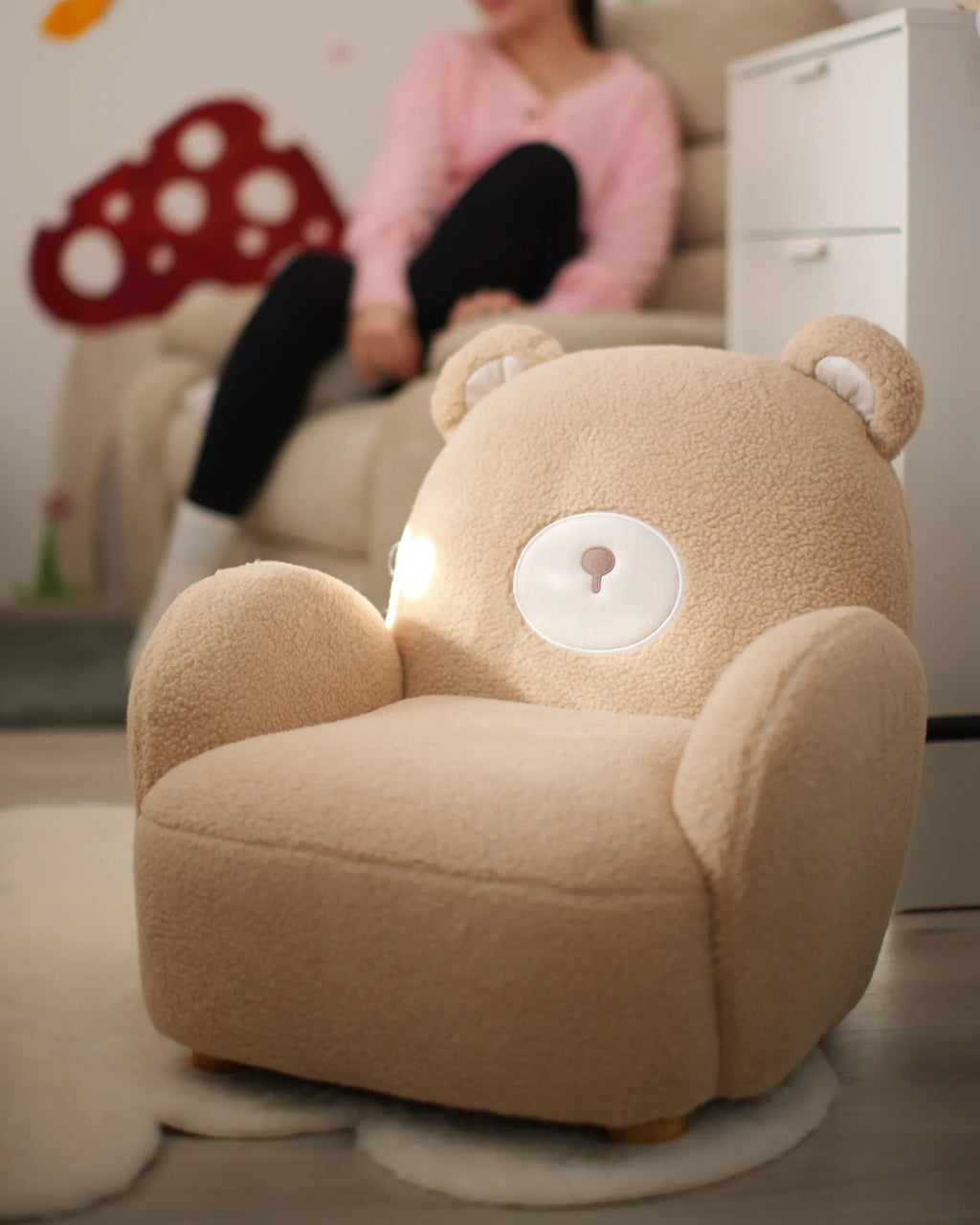 Kids Armchair Teddy Bear BOO Boucle Beige