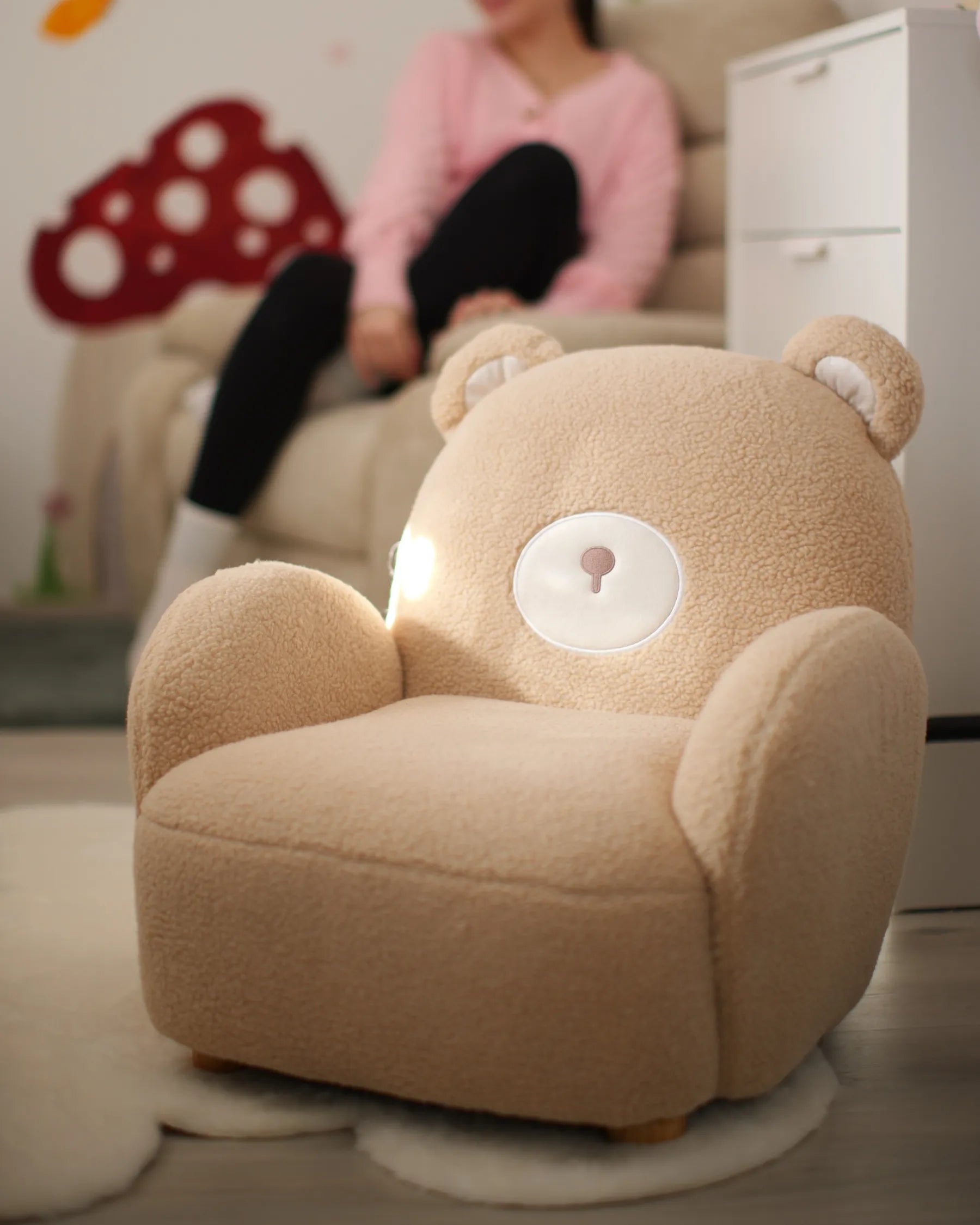 Kids Armchair Teddy Bear BOO Boucle Beige